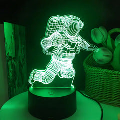 3D Night Light Astronaut Black Base Colorful Color Changing Touch Switch