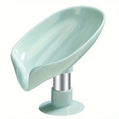 1/2pcs Leaf Shape Soap Box Drain Soap Holder Bathroom Accessories Suction Cup Soap Dish Tray Soap Dish For Bathroom Soap Container, Bathroom Organizers & Storage