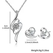 Creative Heart Shaped Earrings & Necklace Set, For Girls Cute Holiday Gift Party Gift