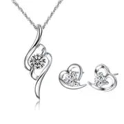 Creative Heart Shaped Earrings & Necklace Set, For Girls Cute Holiday Gift Party Gift