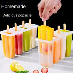 4-Pack Plastic Popsicle Molds, DIY Ice Pop Maker With Durable PP Material, Creative Ice Cream Stick Mold Set