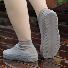 1pair Rubber Rain Boot Overshoes For Outdoor Use, Silicone Waterproof Shoe Covers, Rainy Day Shoe Cover, Reusable Non-Slip Rain Boots