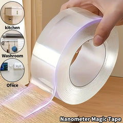 Versatile Nano Double-Sided Tape, Reusable & Washable - Ideal for Home, Kitchen, Bathroom, Office & Car Use, Transparent Adhesive Mounting Tape