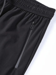 Men's Casual Solid Color Drawstring Sports Pants, Lightweight Comfy Pants For Sport & Casual Wear