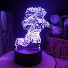 3D Night Light Astronaut Black Base Colorful Color Changing Touch Switch