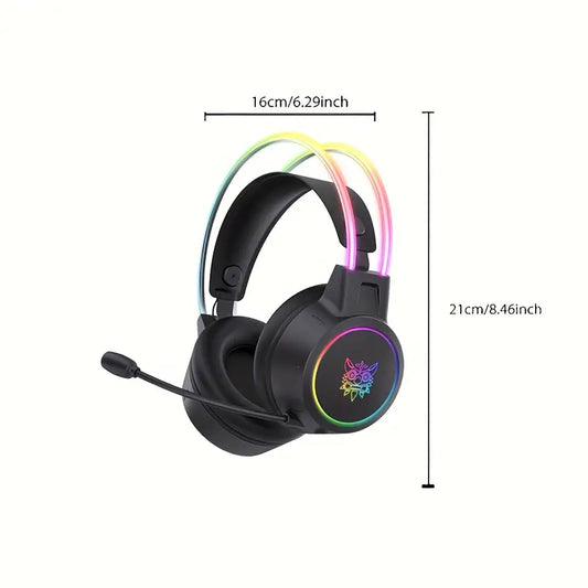 ONIKUMA Gaming Headset: RGB Aluminum Frame, Surround Sound, Compatible With PC & Mobile - Get Superior Audio Quality Now!