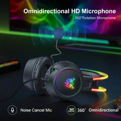 ONIKUMA Gaming Headset: RGB Aluminum Frame, Surround Sound, Compatible With PC & Mobile - Get Superior Audio Quality Now!