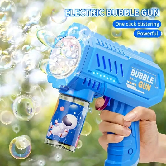 Bubble Gun Magic Bubble Blaster Handheld Fully Automatic Bubble Gun Toy LED Light, 10 Holes Automatic Gun, Perfect For Party And Gift (No Bubble Liquid Or Battery)