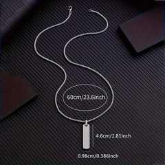 Simple Geometric Necklace Rhombus Slant Edge Long Strip Pendant