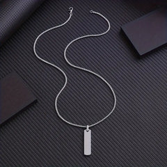 Simple Geometric Necklace Rhombus Slant Edge Long Strip Pendant