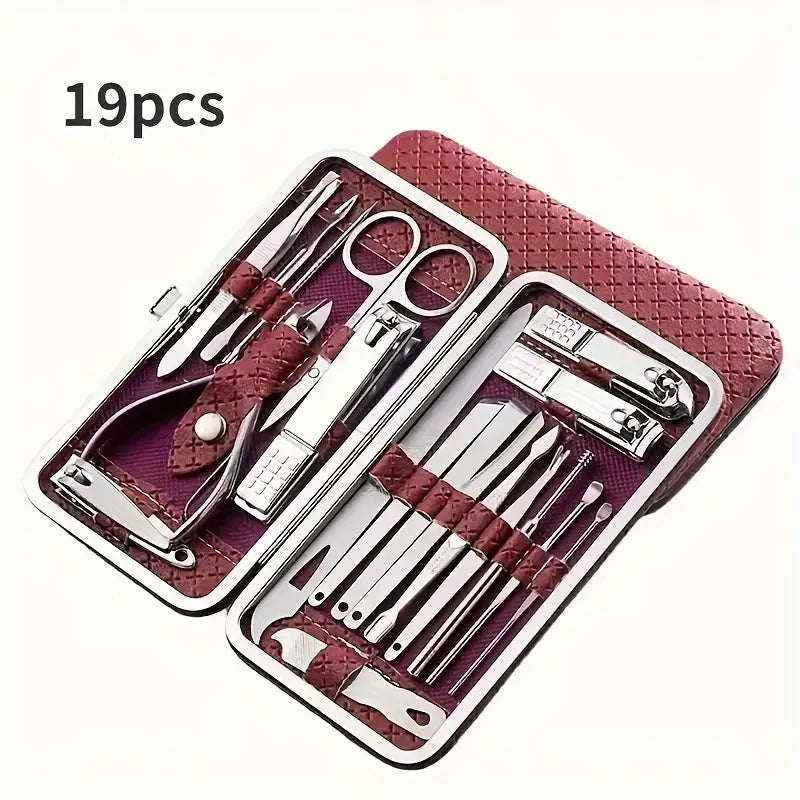 Premium Stainless Steel Nail Care Set - Professional Manicure And Pedicure Set with Cuticle Scissors, Cuticle Nippers And Portable Travel Case for Precise, Salon-Quality Beauty Treatments Anytime, Anywhere