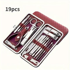 Premium Stainless Steel Nail Care Set - Professional Manicure And Pedicure Set with Cuticle Scissors, Cuticle Nippers And Portable Travel Case for Precise, Salon-Quality Beauty Treatments Anytime, Anywhere