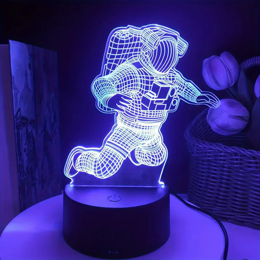 3D Night Light Astronaut Black Base Colorful Color Changing Touch Switch