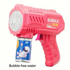 Bubble Gun Magic Bubble Blaster Handheld Fully Automatic Bubble Gun Toy LED Light, 10 Holes Automatic Gun, Perfect For Party And Gift (No Bubble Liquid Or Battery)