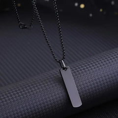 Simple Geometric Necklace Rhombus Slant Edge Long Strip Pendant