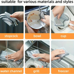 8pcs/12pcs/16pcs Miracle Cleaning Cloth - Ultra-Durable Mesh Ultrafine Fiber Set - Easy for Dry and Wet Cleaning - Very Suitable for Tableware, Metal Surfaces, etc.! Anti-stain, No Scratches Kitchen Genius - High-definition Magnification