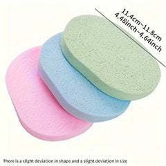 3pcs Gentle Exfoliating Facial Sponges - Natural Latex, Formaldehyde-Free for Soft & Smooth Skin