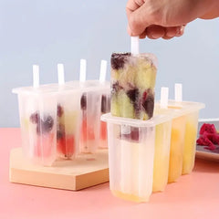 4-Pack Plastic Popsicle Molds, DIY Ice Pop Maker With Durable PP Material, Creative Ice Cream Stick Mold Set