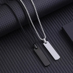 Simple Geometric Necklace Rhombus Slant Edge Long Strip Pendant