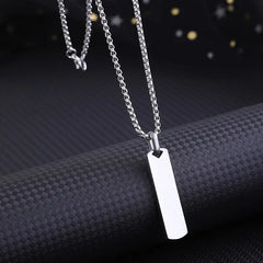 Simple Geometric Necklace Rhombus Slant Edge Long Strip Pendant