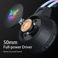 ONIKUMA Gaming Headset: RGB Aluminum Frame, Surround Sound, Compatible With PC & Mobile - Get Superior Audio Quality Now!