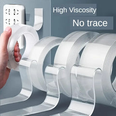 Versatile Nano Double-Sided Tape, Reusable & Washable - Ideal for Home, Kitchen, Bathroom, Office & Car Use, Transparent Adhesive Mounting Tape