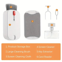 Shenzhi Tech 5-in-1 Electronics Cleaning Kit - Compact & Portable Multi-Functional Tools for PC, Laptop, Tablet, Phone Screens and Keyboards