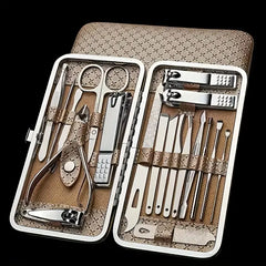 Premium Stainless Steel Nail Care Set - Professional Manicure And Pedicure Set with Cuticle Scissors, Cuticle Nippers And Portable Travel Case for Precise, Salon-Quality Beauty Treatments Anytime, Anywhere