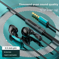 High-Quality Semi-In-Ear Wired Headphones with Mic - Universal 3.5mm, HIFI Sound, Perfect for Phones & Gaming