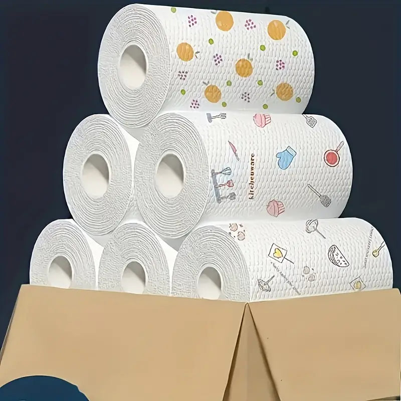 200/100/50pcs Reusable Microfiber Paper Towels - Sustainable Non-Woven Kitchen & Bathroom Cleaning Cloths, Perfect for Christmas Party Mess