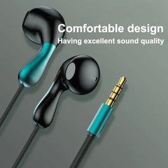 High-Quality Semi-In-Ear Wired Headphones with Mic - Universal 3.5mm, HIFI Sound, Perfect for Phones & Gaming