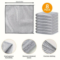 8pcs/12pcs/16pcs Miracle Cleaning Cloth - Ultra-Durable Mesh Ultrafine Fiber Set - Easy for Dry and Wet Cleaning - Very Suitable for Tableware, Metal Surfaces, etc.! Anti-stain, No Scratches Kitchen Genius - High-definition Magnification