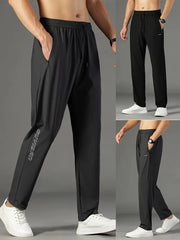 Men's Casual Solid Color Drawstring Sports Pants, Lightweight Comfy Pants For Sport & Casual Wear