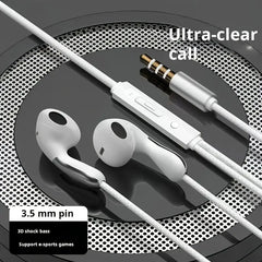 High-Quality Semi-In-Ear Wired Headphones with Mic - Universal 3.5mm, HIFI Sound, Perfect for Phones & Gaming