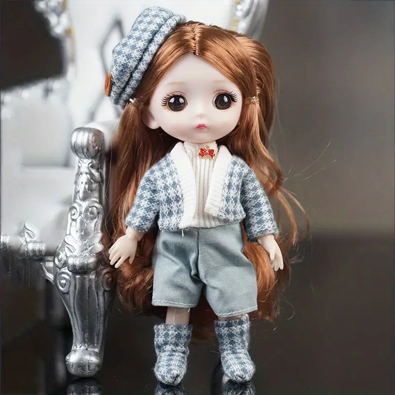 Cute Girl Modern Imitation Figure Toy Dress Up Doll Fashion Little Princess Toy Children's Birthday Gift Halloween Christmas Gift