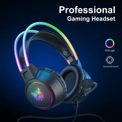 ONIKUMA Gaming Headset: RGB Aluminum Frame, Surround Sound, Compatible With PC & Mobile - Get Superior Audio Quality Now!