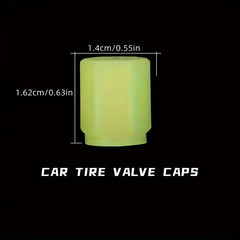 4pcs Glow-in-the-Dark Valve Stem Caps for Cars & Bikes - Fit, Waterproof PVC Tire Valve Covers, Decorative Auto Accessories