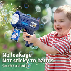 Bubble Gun Magic Bubble Blaster Handheld Fully Automatic Bubble Gun Toy LED Light, 10 Holes Automatic Gun, Perfect For Party And Gift (No Bubble Liquid Or Battery)